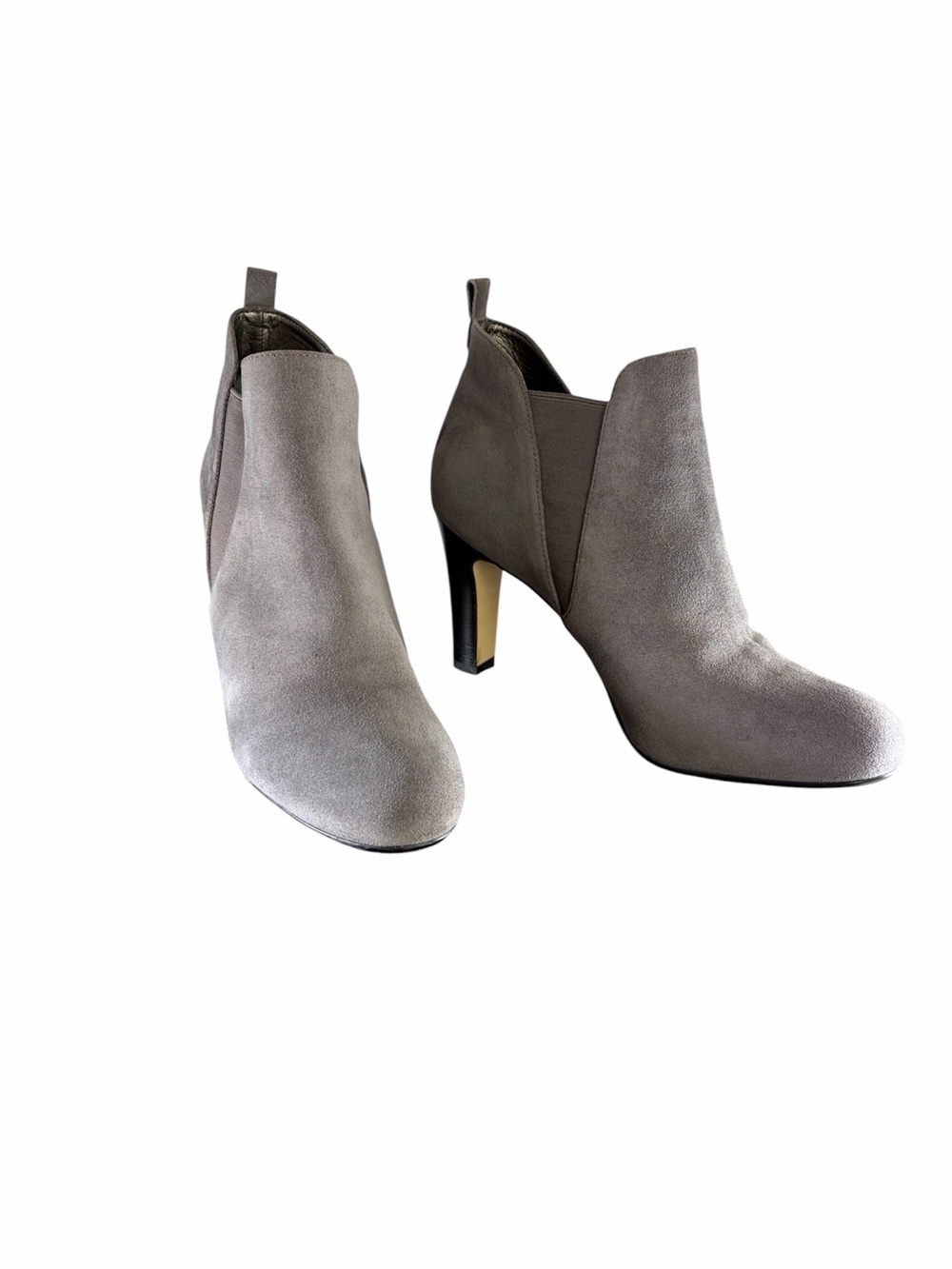 Talbots Ankle Boots Women’s 11M Smoke Gray Suede Brit 2 Block Heel Pointed Toe